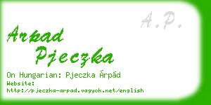 arpad pjeczka business card