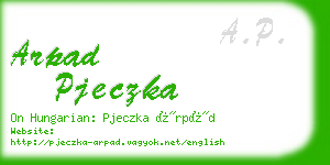 arpad pjeczka business card